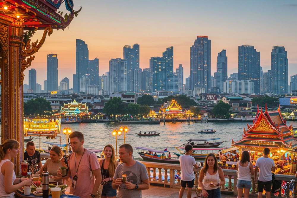 touristes à Bangkok